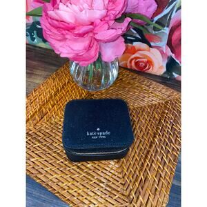 Kate Spade New York Black Glitter Jewelry Travel Case Zip Organizer NWT $149